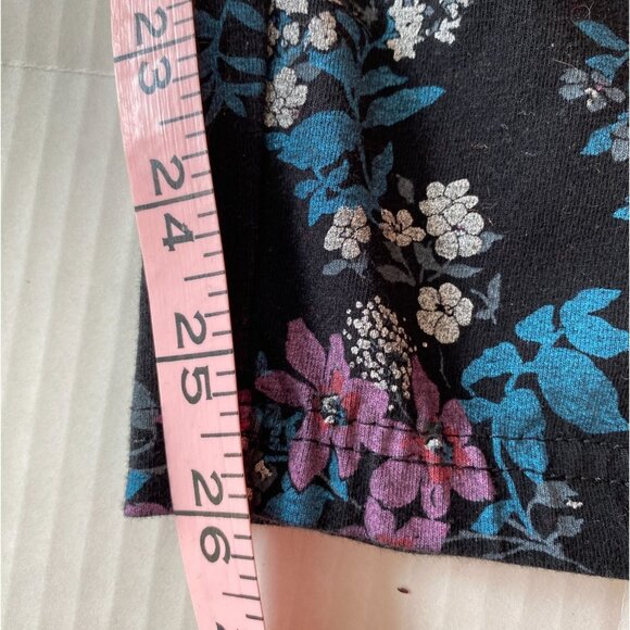 Elios Womens Black Floral Knit Pajama Bottoms with Elasticized Waist Size 2X - Picture 7 of 10